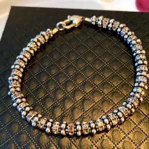 Vintage silver marcasite clear crystal bracelet. EUC